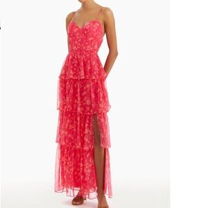 Amanda Uprichard Thaddea Maxi Dress Red Floral